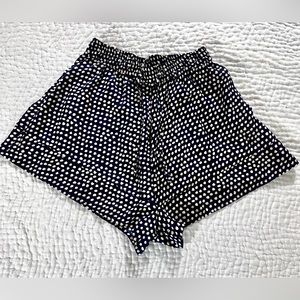 ANTHROPOLOGIE- Navy & White Polkadot Tap Shorts